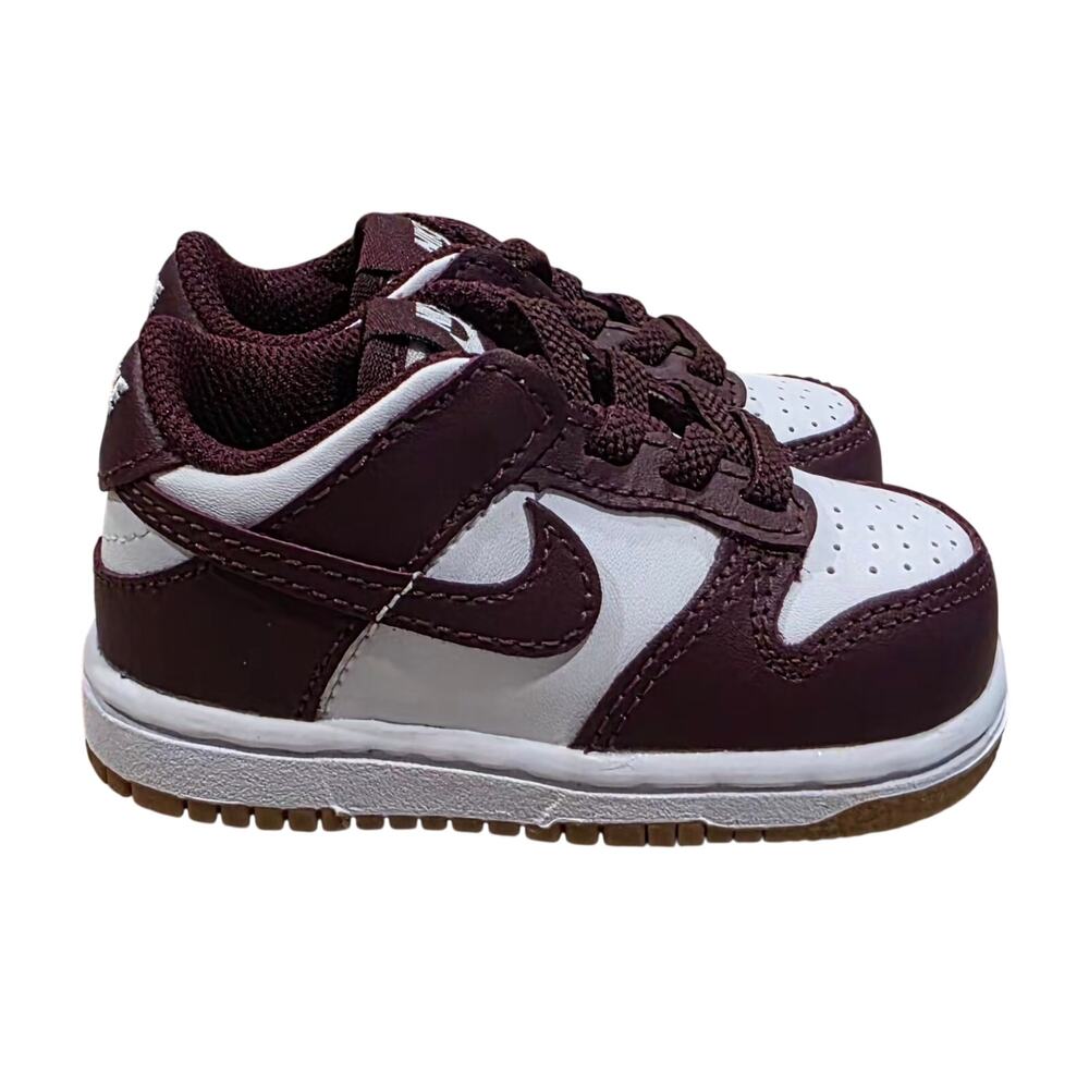 Nike Toddler Dunk Low Burgundy Crush Gum TD HJ9285-100 4C Brand New Leather